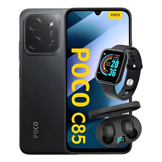 Celula Pocco C 85 2sim 256gb + 4+4gb Com Pre|sentes Nf