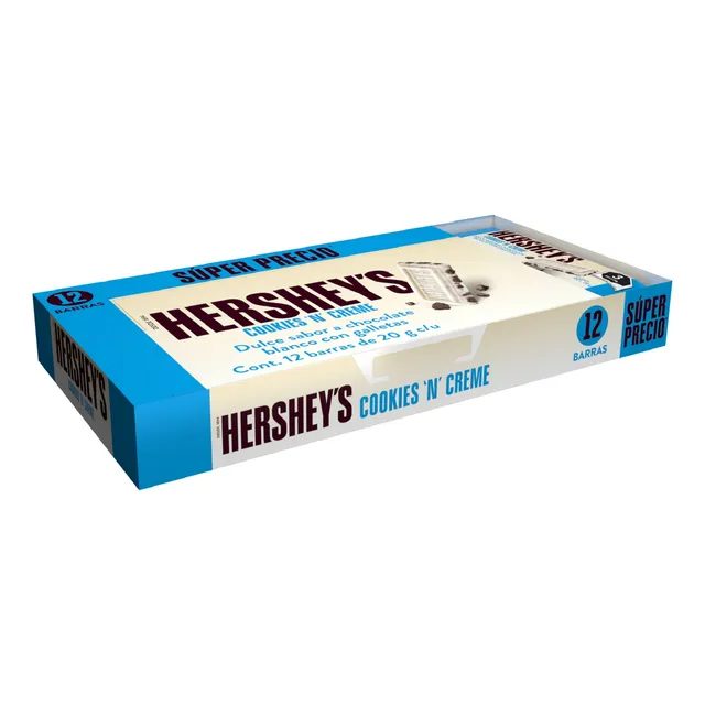 Chocolate Blanco Hersheys Con Galleta Cont. 12 Barritas