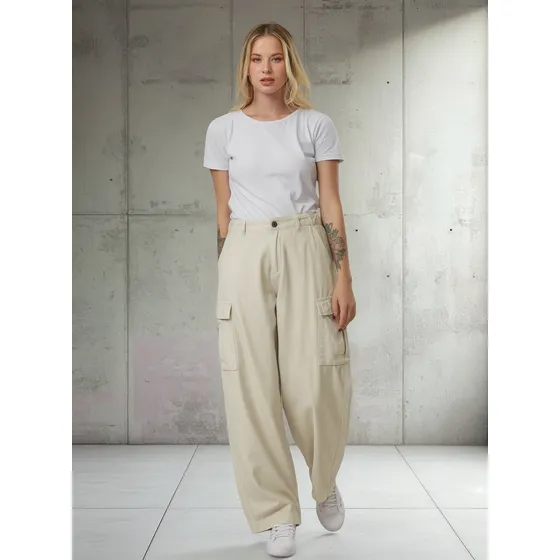 Pantalon Cargo Ufo Becca Blanco