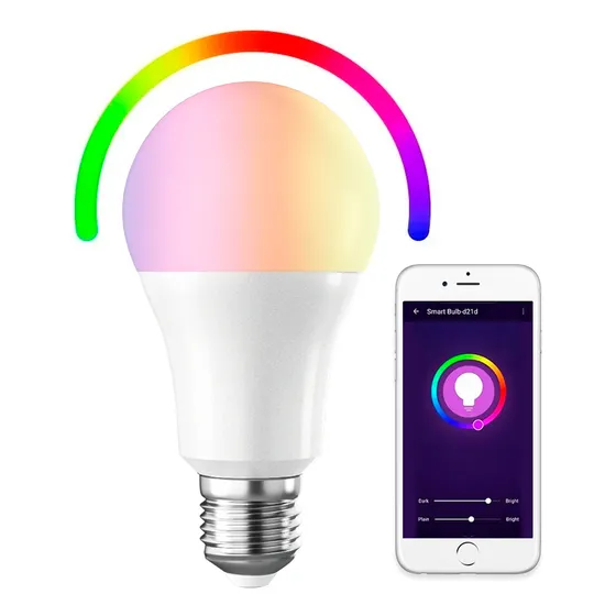 Lampara Led Rgb Regulable Wifi 9w Cambia Color Con Musica