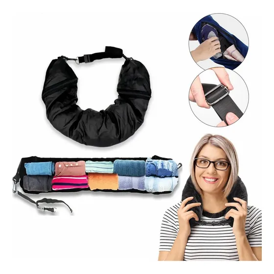 Almohada Cuello Rellenable Para Viajes Ahorra Espacio Avión