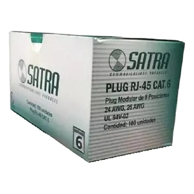 Conectores Plug Rj-45 Satra Cat 6 Cables De Red Patch Cord