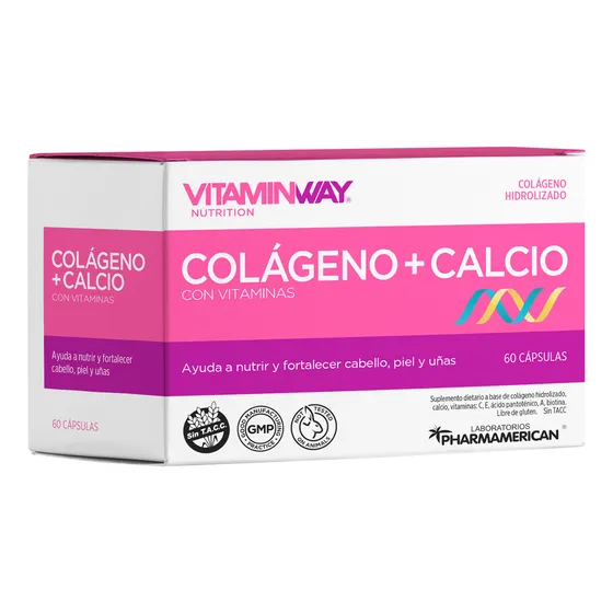 Vitamin Way Colágeno + Calcio Cabello Piel Uñas 60c