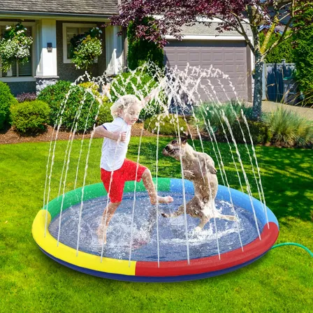 Piscina Inflable Tipo Fuente Para Mascotas Y Niños Alfombra Piscina Grande 170cm