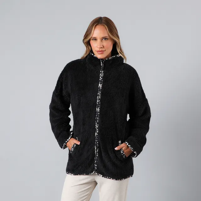 Poleron Coralfleece Con Cuello Alto Flores Mujer 33778-2