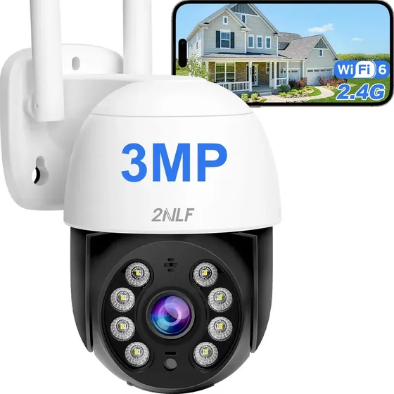 2nlf Cámara De Seguridad Exterior Wifi ip 360 Impermeable Bidireccional Seguimiento de Movimiento Alarma Móvil Visión Nocturna
