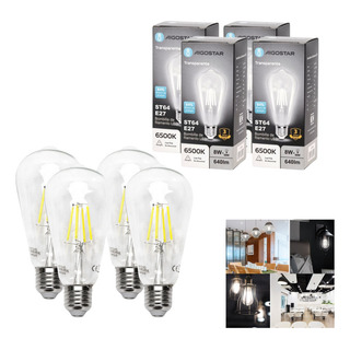 4 Uds Bombilla Aigostar De Filamento Led St64 E27 8w 6500k 4 Uds Bombilla Aigostar De Filamento Led St64 E27 8w 6500k