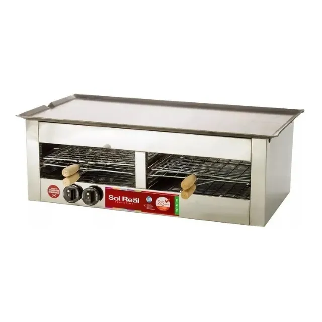 Carlitero Tostador Doble A Gas Con Plancha Sol Real Ge