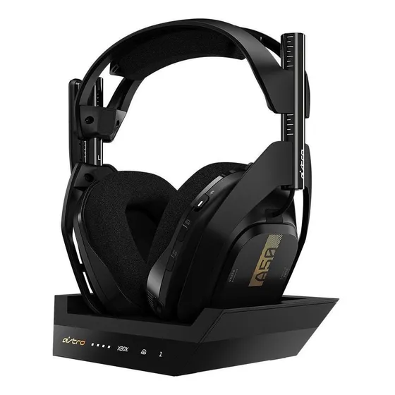 Headset Gamer Logitech Astro A50 Wireless Com Base Stations Ps4 e Pc Cor Preto/Cinza