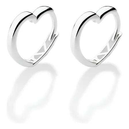 Brinco Rommanel Argola Coração Prata 925 820259