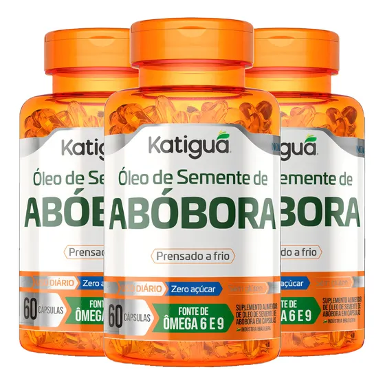 Kit 3 Óleo de Semente de Abóbora 60 Capsulas Katigua