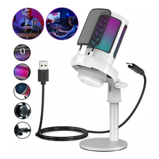 Microfone Gamer Profissional Led Rgb Usb Ampligame Streamer Microfone Gamer Profissional Led Rgb Usb Ampligame Streamer