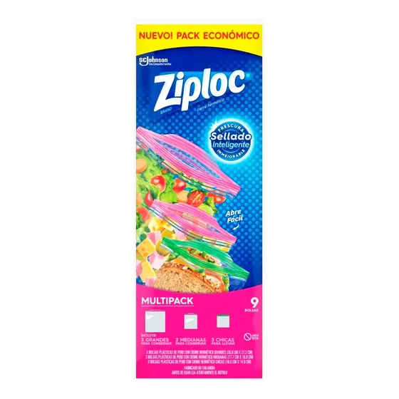 Ziploc Bolsas Cierre Hermético Multipack X9 Varios Tamaños