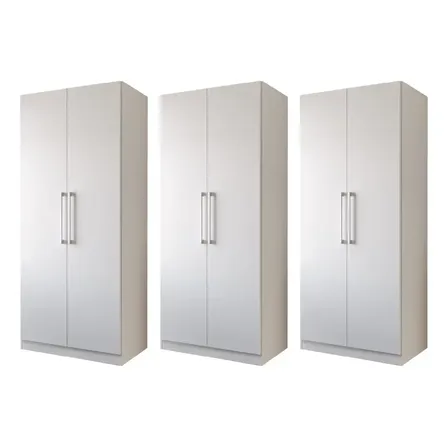 Kit 03 Armário Multiuso Grande 100% Em Mdf Rimo Branco