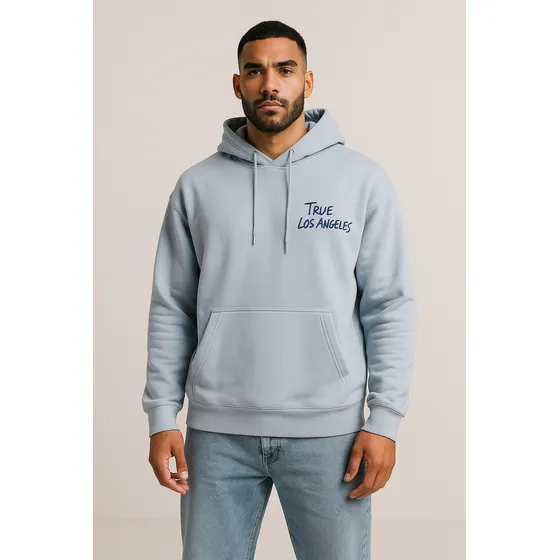 Canguro Frizado Hoodie Hombre Frisa Oversize Los Angeles