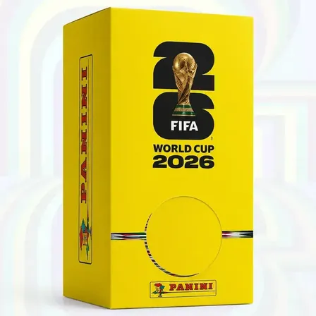 Caixa Amarela (Dispenser) - 100 Envelopes (700 figurinhas) Copa Do Mundo World Cup 2026 Panini Original - 100 Pacotinhos