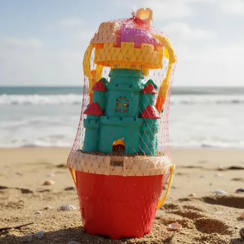 Idena Camión De Juguete Con Accesorios De Playa – Cubo, Pala, Rastrillo Y Moldes, Colores Surtidos (amarillo/azul O Rojo/verde)