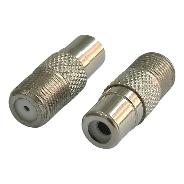 Conector Convertidor Adaptador F Hembra Coaxial A Rca Hembra