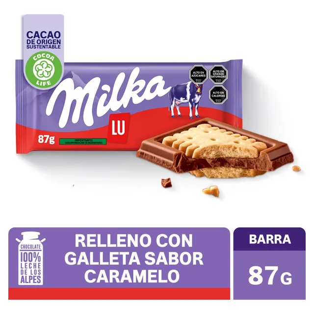 Milka Relleno Con Galleta Sabor Caramelo 87g
