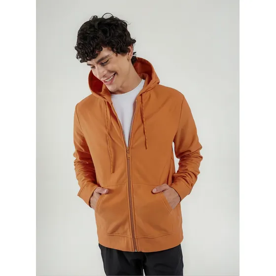 Buzo Hoodie Para Hombre Con Capota Naranja Hout Totto