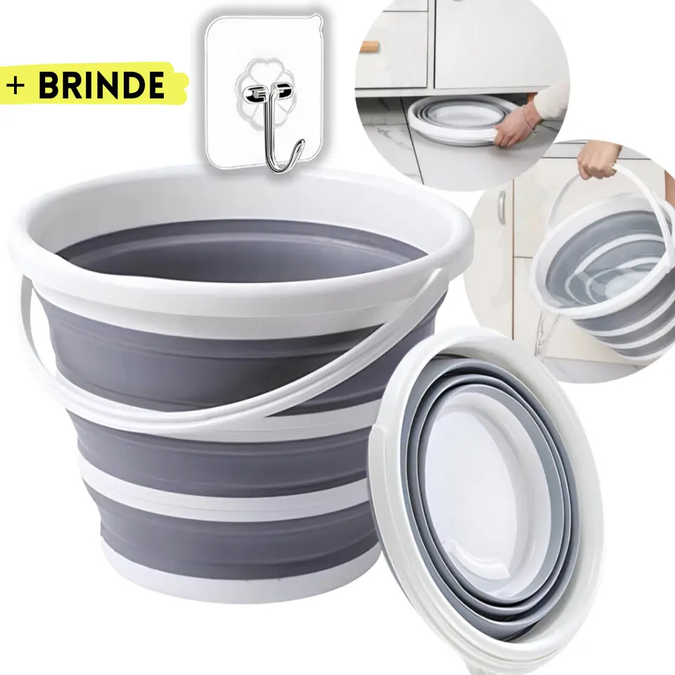 Balde Retratil 10L Flexivel de Silicone e