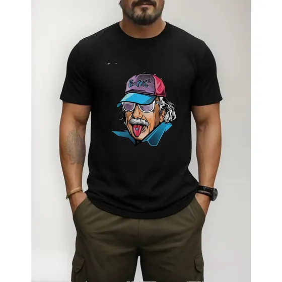 Camiseta Albert Einstein E=mc2 Gênio Tradicional Camisa