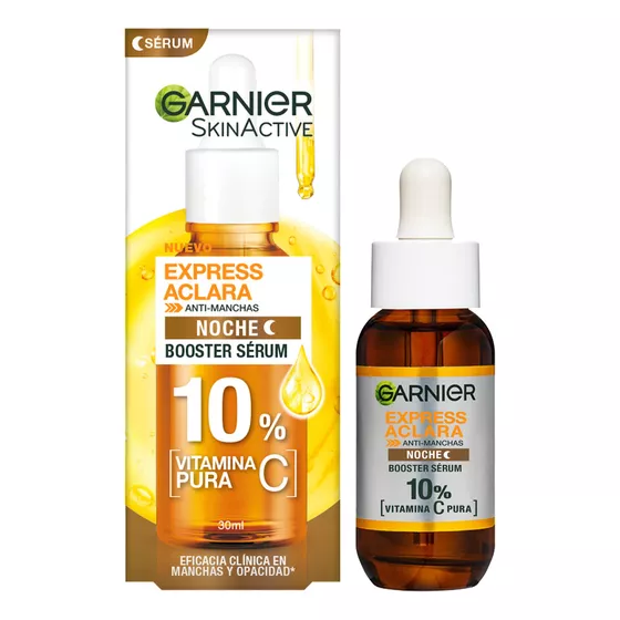 Sérum Noche Vitamina C Garnier Express aclara para todo tipo de piel de 30mL/30g 30+ años