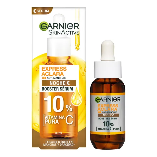 Sérum Noche Vitamina C Garnier Express aclara para todo tipo de piel de 30mL/30g 30+ años