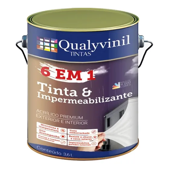 Pintura E Impermeabilizante Blanco 3,6 L  Qualyvinil 6 En 1