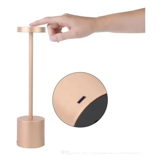Lampara De Mesa Portatil Touch Recargable 3 Niveles De Color