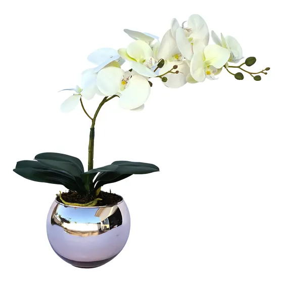 Arranjo De Orquídea Artificias No Vaso Espelhado Rose