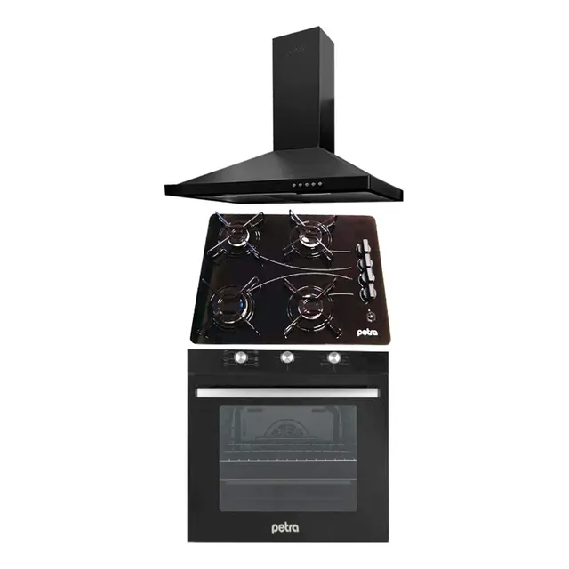 Combo Petra Horno De Empotrar Eléctrico Anafe 4h Campana 60