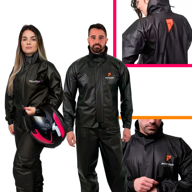 Capa De Chuva Moto Impermeável Pioneira Masculino/feminino Capa De Chuva Moto Impermeável Pioneira Masculino/feminino