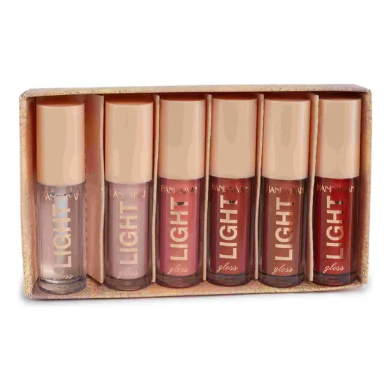 Juego De Brillo De Labios Con Brillo De Agua De 6 Colores