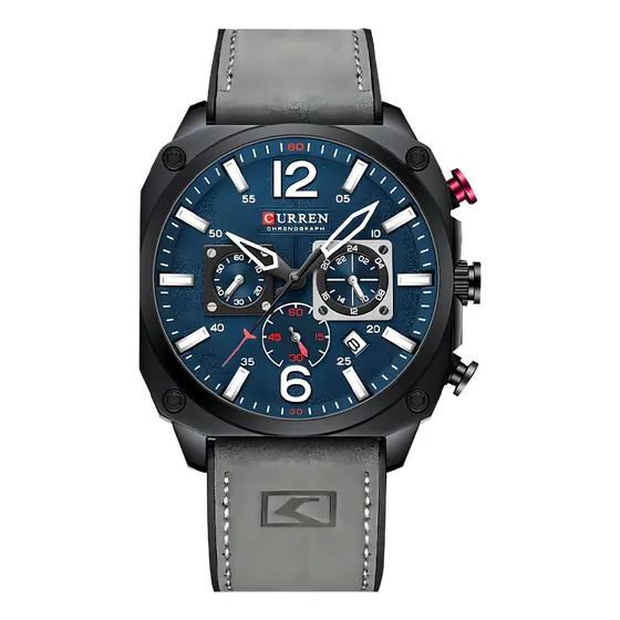Reloj Curren Kred360102 Quartz Hombre Color de la correa Negro Color del bisel Negro Color del fondo Negro