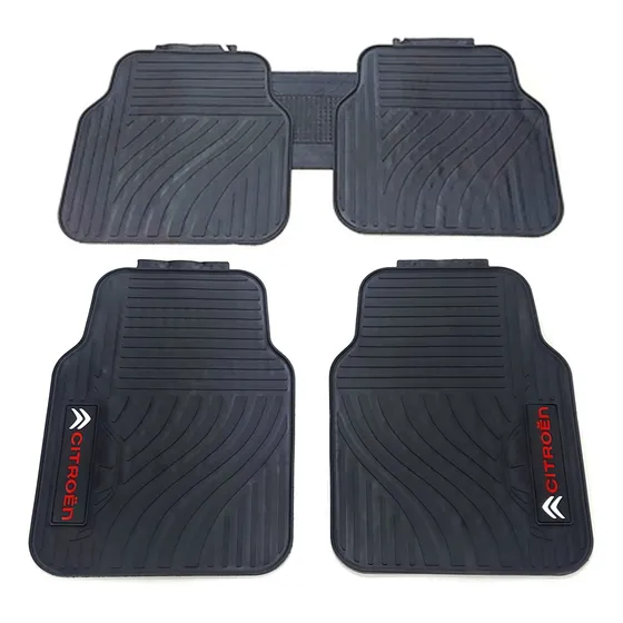 Juego De Alfombras Para Auto Con Logo En Goma 5 Piezas