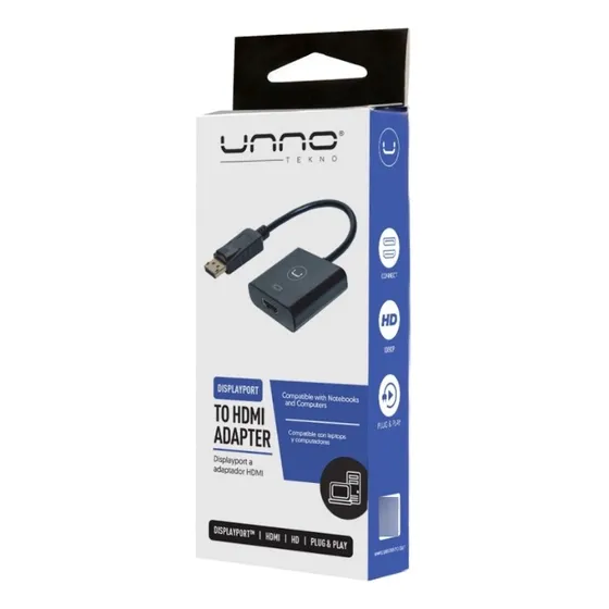 Adaptador Unno Tekno Displayport Macho Hdmi Hembra Ad3004bk