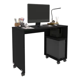 Escrivaninha Beauty Mesa Computador Notebook Nicho Para Gabinete E RodĂzios - Preto Escrivaninha Beauty Mesa Computador Notebook Nicho Para Gabinete E RodĂzios - Preto