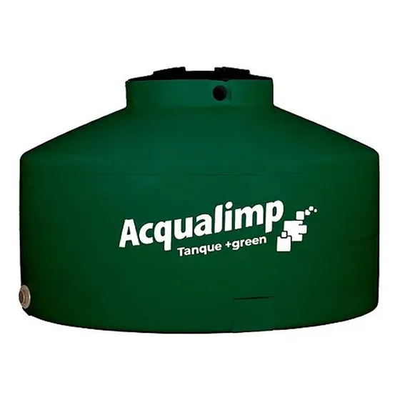 Caixa Dagua 1000 Litros Tanque Tampa Click Acqualimp Verde