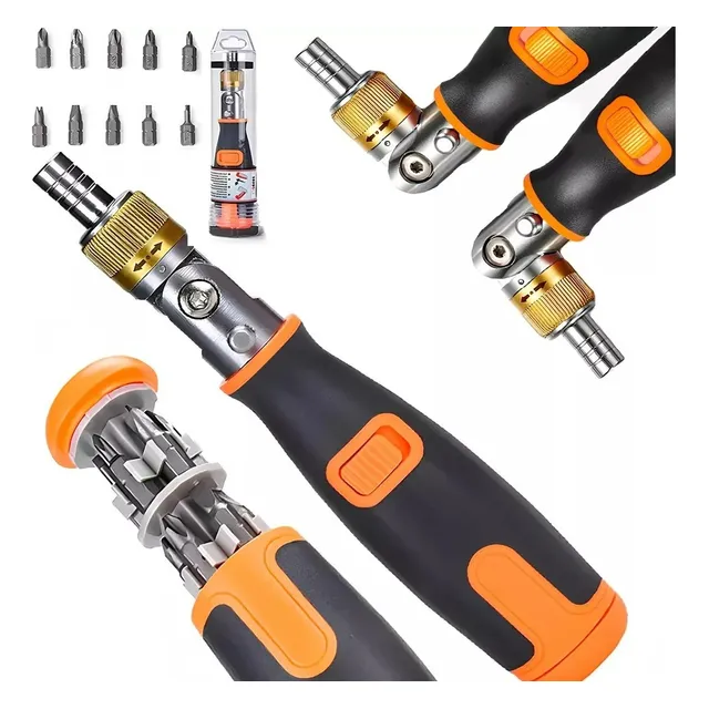 Kit Chave Catraca 1/4 12 Pçs Bits Fenda Philips Torx Soquete