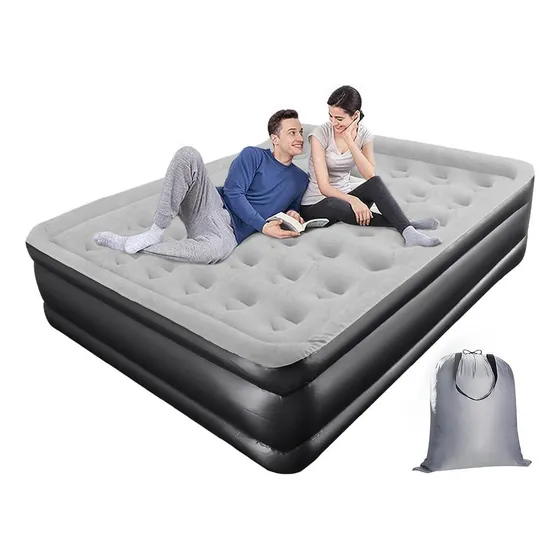Colchón Hinchable Queen Size Cama Hinchable Eléctrica Gris