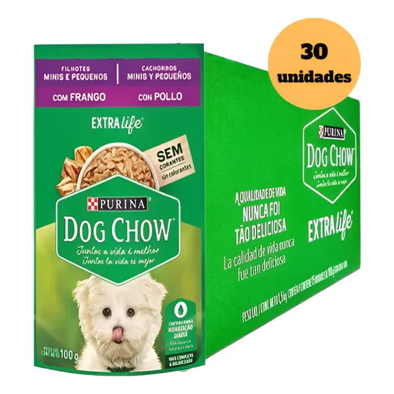Sache Dog Chow Ração Úmida Filhote Frango 30und