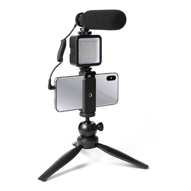 Kit Para Transmisiones En Vivo: Tripode, Microfono,luces