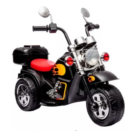 Moto Motinho Elétrica Infantil Tipo Harley Bateria 6 V Preta Cor Preto Zippy Toys