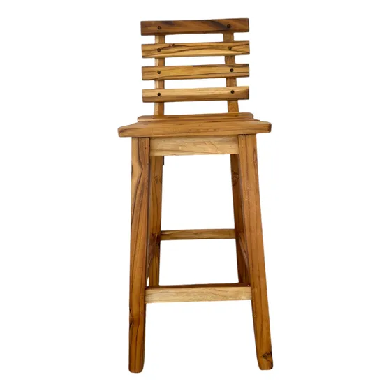 Banquito Banco Silla Madera De Teca 70cm De Alto X 37cm