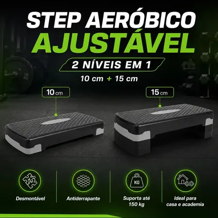 Step Aeróbico Ajustável Dona Leopolda para Fitness e Treino Doméstico
