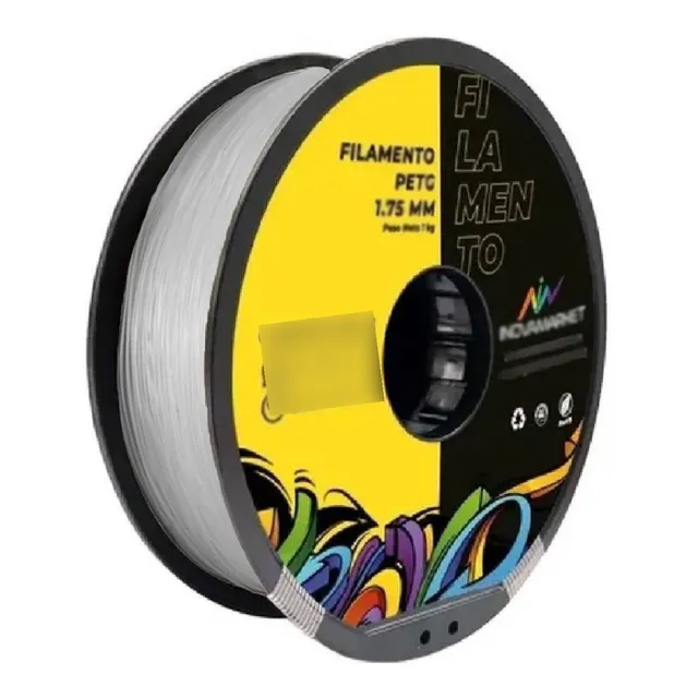 Filamento Petg 1.75 Mm Color Negro-blanco-transparente Color Transparente