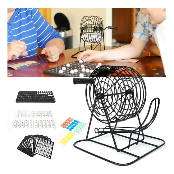 Set Bingo Tómbola Juego De Mesa Familiar + Cartones