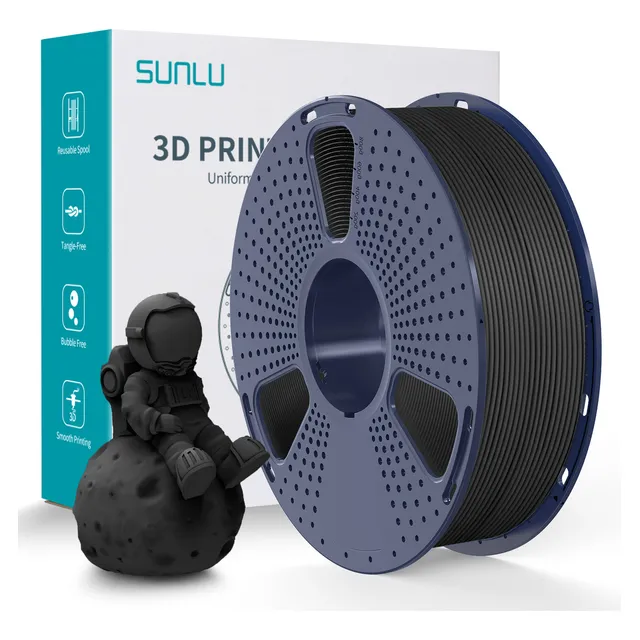 Filamento Pla Matte Sunlu Impresora 3d de 1,75 Mm color Matte Black