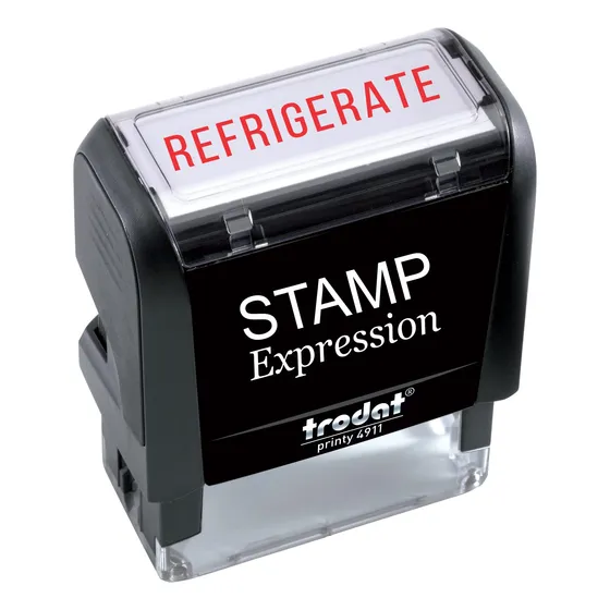 Sello Goma Autoentintado Para Oficina Refrigerate Tinta Roja
